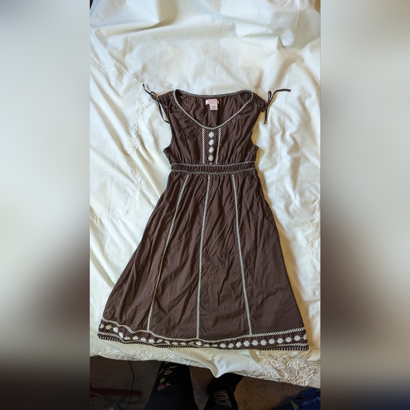 2 Old Navy sz 8/10 pretty brown cotton children's sundresses VGUC - Picture 4 of 7